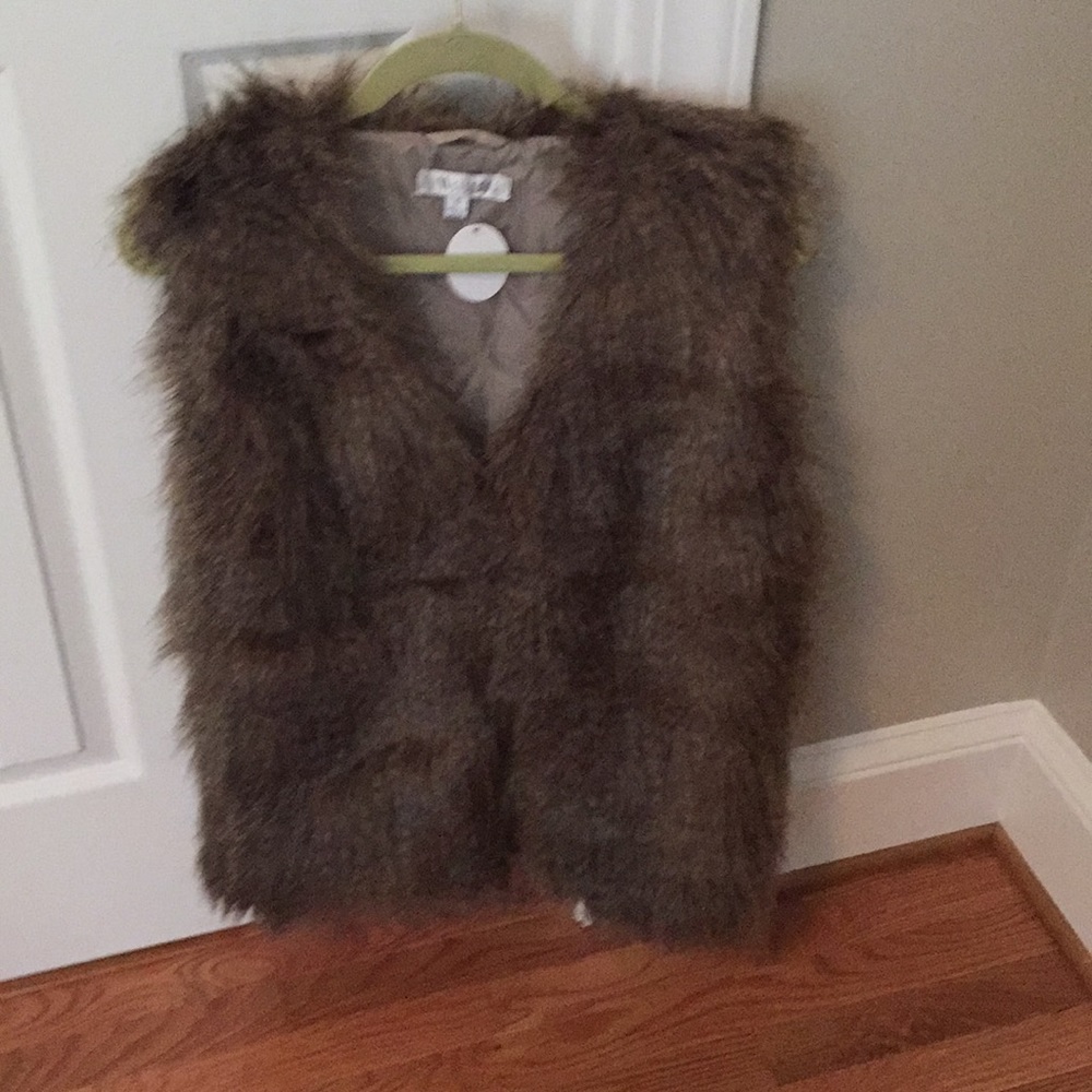 Faux chinchilla vest